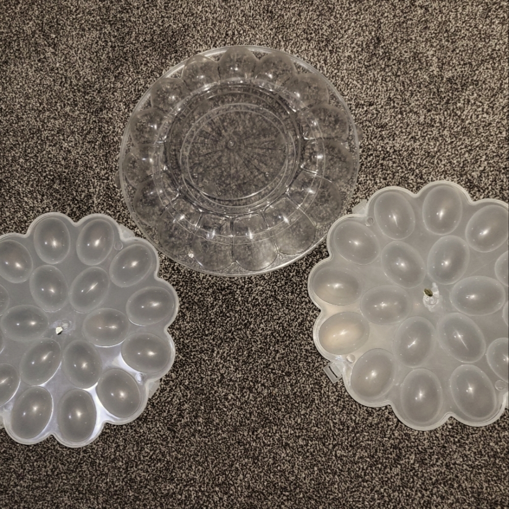 3 Deviled Egg Trays with lids